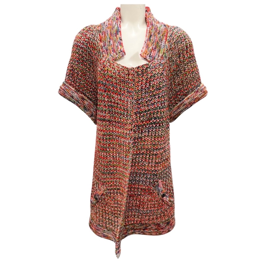 CHANEL MULTICOLOR RUNWAY FALL 2013 COLLECTION WOOL KNIT CARDIGAN SWEATER